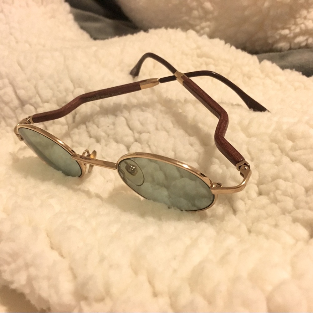 Vintage Gold & Wood Paris sunglasses